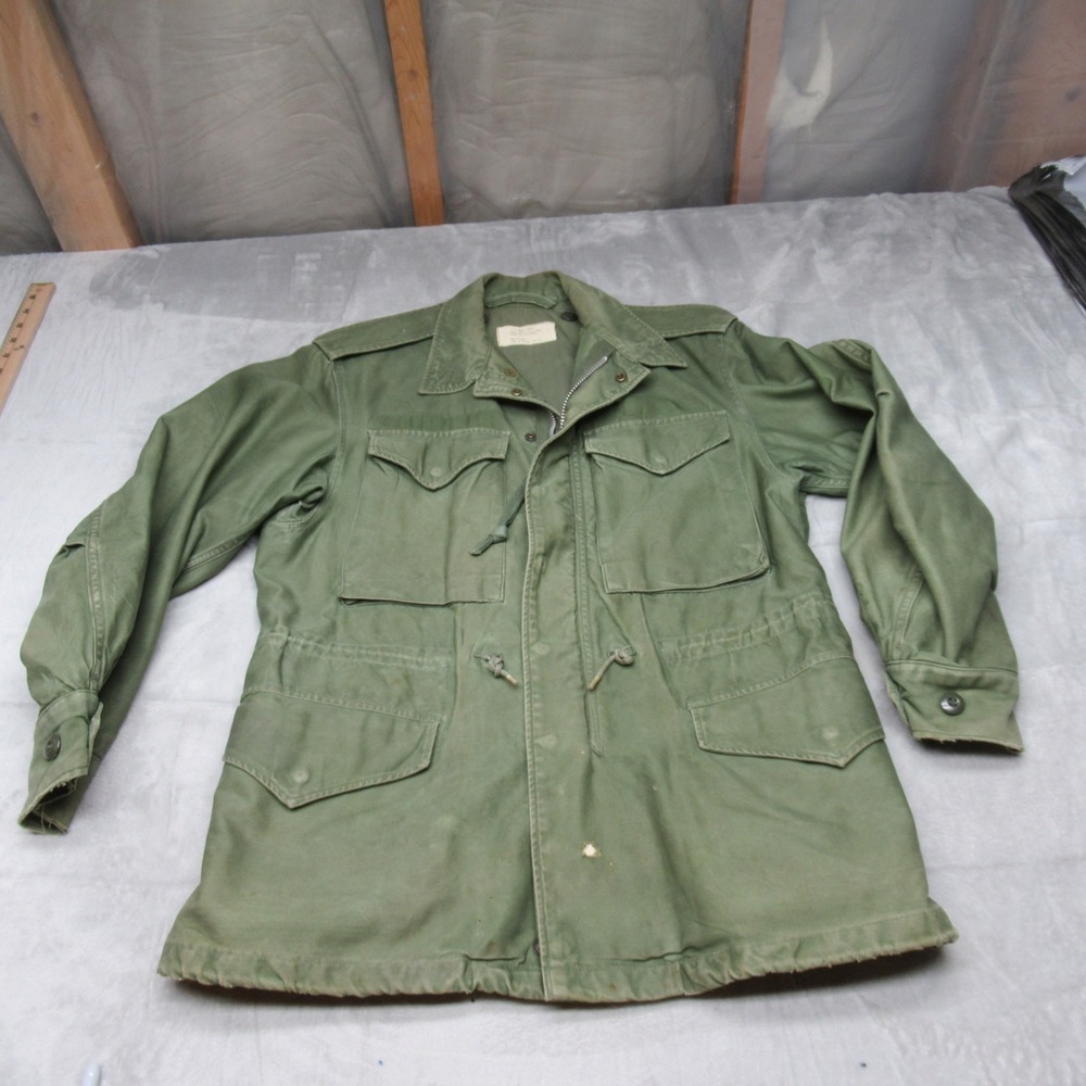 Military Jacket Mens Small Short Green Coat Field Utility Combat Rugged VTG 70s